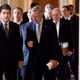 Congressmen following their triumphant display of total legislative inaction.